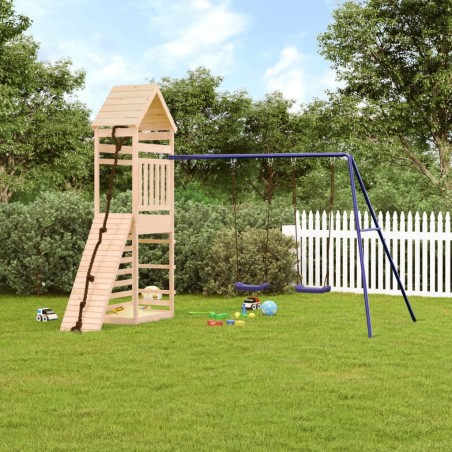 vidaXL Parque infantil de exterior madera maciza de pino
