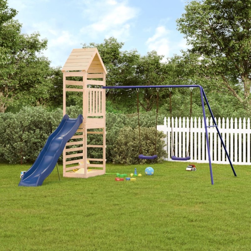 vidaXL Parque infantil de exterior madera maciza de pino vidaXL Parque infantil de exterior madera maciza de pino