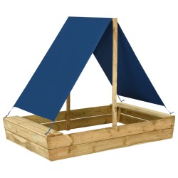 vidaXL Arenero con tejado de madera de pino impregnada 160x100x133 cm