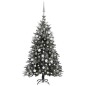 vidaXL Árbol de Navidad con LED, nieve y bolas PVC&PE verde 120 cm