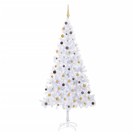vidaXL Árbol de Navidad artificial con luces y bolas 910 ramas 210 cm