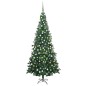 vidaXL Árbol de Navidad artificial con luces y bolas verde 240 cm