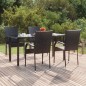 vidaXL Juego de comedor de jardín 5 piezas ratán sintético negro vidaXL Juego de comedor de jardín 5 piezas ratán sintético negro
