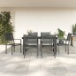 vidaXL Juego de comedor para jardín 7 piezas acero y textilene negro