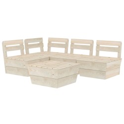 vidaXL Muebles de palés para jardín 5 pzas madera de abeto impregnada