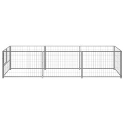 vidaXL Perrera plateada 3 m² acero