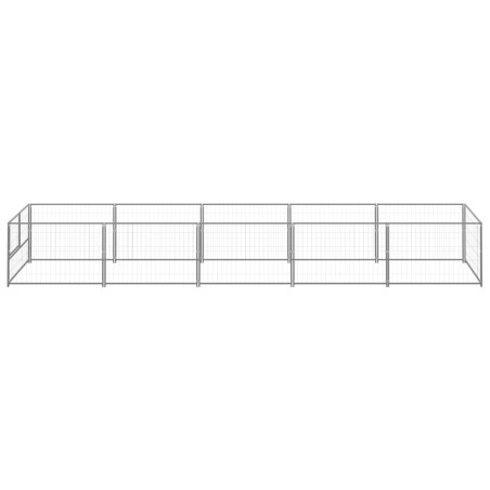 vidaXL Perrera plateada 5 m² acero