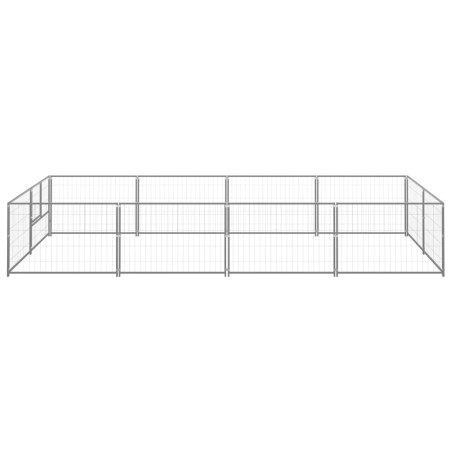 vidaXL Perrera plateada 8 m² acero