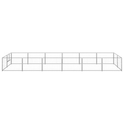vidaXL Perrera plateada 12 m² acero
