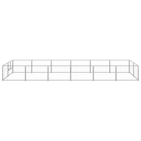 vidaXL Perrera plateada 12 m² acero