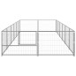 vidaXL Perrera plateada 12 m² acero