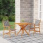 vidaXL Juego de comedor de jardín 3 piezas madera maciza de acacia vidaXL Juego de comedor de jardín 3 piezas madera maciza de acacia
