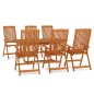 vidaXL Juego de comedor para jardín 7 pzas madera maciza de eucalipto vidaXL Juego de comedor para jardín 7 pzas madera maciza de eucalipto
