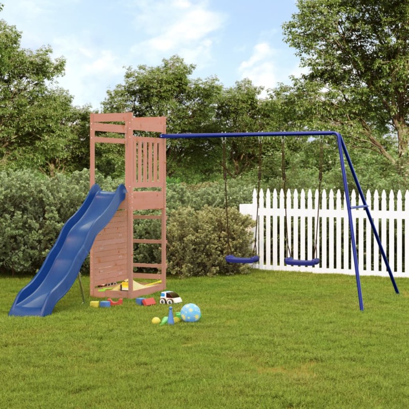 vidaXL Parque infantil de exterior madera maciza Douglas