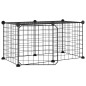 vidaXL Jaula para mascotas de 8 paneles con puerta acero negro 35x35cm vidaXL Jaula para mascotas de 8 paneles con puerta acero negro 35x35cm