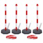 vidaXL Juego de 4 postes de barrera cadena de plástico 10 m cada una vidaXL Juego de 4 postes de barrera cadena de plástico 10 m cada una