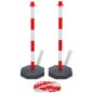 vidaXL Juego de 4 postes de barrera cadena de plástico 10 m cada una vidaXL Juego de 4 postes de barrera cadena de plástico 10 m cada una