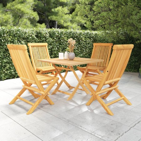 vidaXL Conjunto de comedor de jardín 5 piezas madera maciza de teca