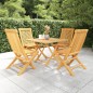 vidaXL Conjunto de comedor de jardín 5 piezas madera maciza de teca