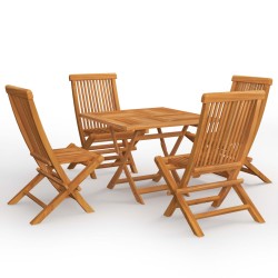 vidaXL Conjunto de comedor de jardín 5 piezas madera maciza de teca
