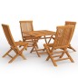 vidaXL Conjunto de comedor de jardín 5 piezas madera maciza de teca