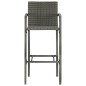 vidaXL Muebles de bar de jardín 5 pzas ratán PE reposabrazos gris vidaXL Muebles de bar de jardín 5 pzas ratán PE reposabrazos gris