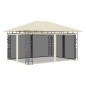 vidaXL Cenador con mosquitera y tira luz LED crema 4x3x2,73m 180 g/m² vidaXL Cenador con mosquitera y tira luz LED crema 4x3x2,73m 180 g/m²