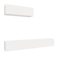vidaXL Set de muebles de TV 3 piezas madera contrachapada blanco