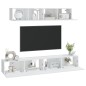 vidaXL Set de muebles para TV 4 piezas madera contrachapada blanco vidaXL Set de muebles para TV 4 piezas madera contrachapada blanco