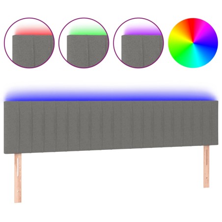 vidaXL Cabecero con LED de tela gris oscuro 180x5x78/88 cm