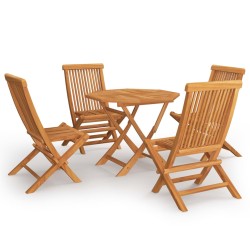 vidaXL Conjunto de comedor de jardín 5 piezas madera maciza de teca