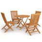 vidaXL Conjunto de comedor de jardín 5 piezas madera maciza de teca