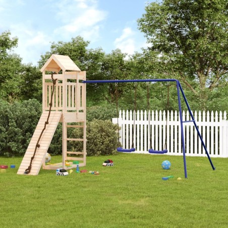 vidaXL Parque infantil de exterior madera maciza de pino