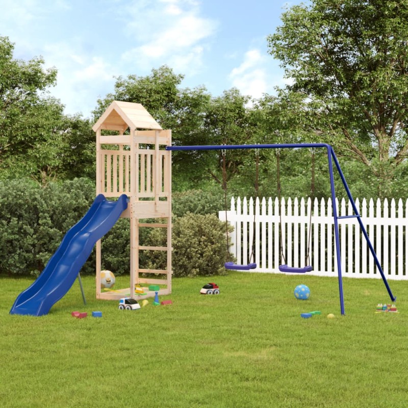 vidaXL Parque infantil de exterior madera maciza de pino vidaXL Parque infantil de exterior madera maciza de pino