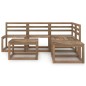 vidaXL Muebles de jardín 6 pzas cojines madera pino impregnada marrón vidaXL Muebles de jardín 6 pzas cojines madera pino impregnada marrón