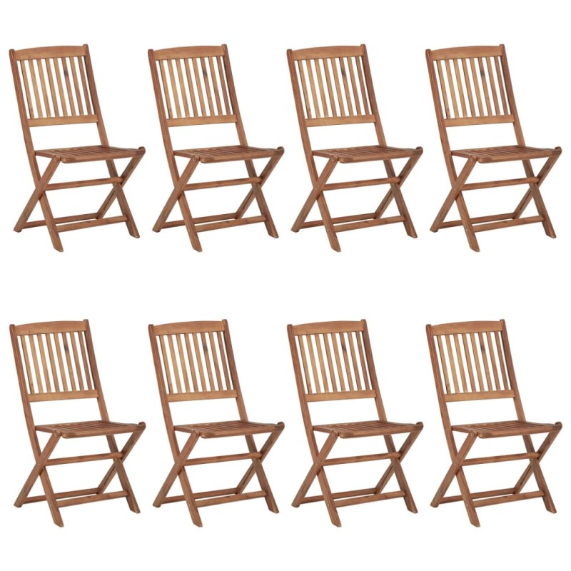 vidaXL Sillas de exterior plegables 8 uds madera maciza acacia vidaXL Sillas de exterior plegables 8 uds madera maciza acacia