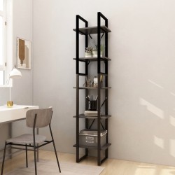 vidaXL Estantería librería 5 niveles madera de pino gris 40x30x175 cm