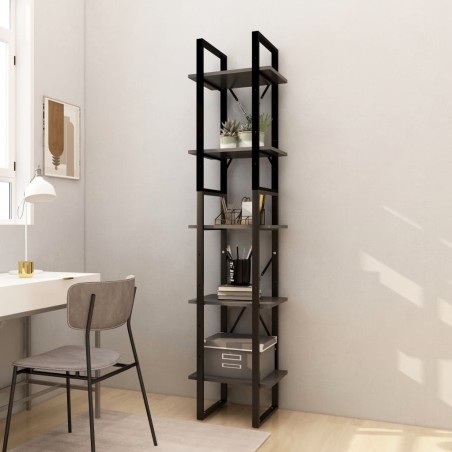 vidaXL Estantería librería 5 niveles madera de pino gris 40x30x175 cm
