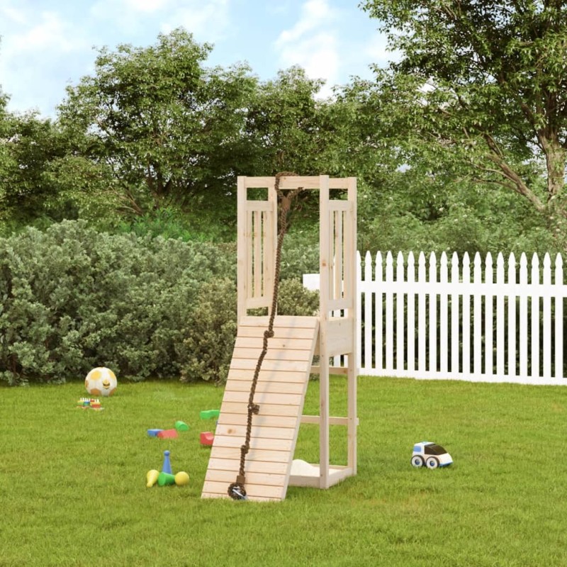 vidaXL Casa de juegos con rocódromo madera maciza pino vidaXL Casa de juegos con rocódromo madera maciza pino
