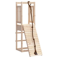 vidaXL Casa de juegos con rocódromo madera maciza pino