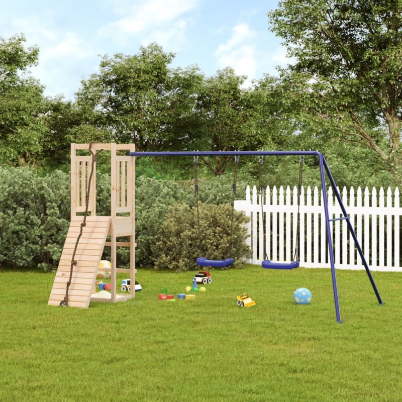 vidaXL Parque infantil de exterior madera maciza de pino