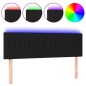 vidaXL Cabecero con LED de tela negro 144x5x78/88 cm