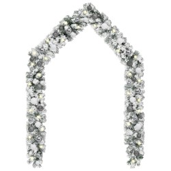 vidaXL Guirnalda de Navidad con LEDs y juego de bolas PVC verde 5 m