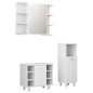 vidaXL Juego muebles de baño 3 pzas madera de ingeniería blanco brillo