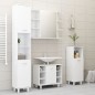 vidaXL Juego muebles de baño 3 pzas madera de ingeniería blanco brillo
