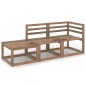 vidaXL Muebles de jardín 3 pzas cojines madera pino impregnada marrón vidaXL Muebles de jardín 3 pzas cojines madera pino impregnada marrón