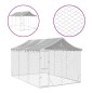 vidaXL Perrera exterior con techo acero galvanizado plata 3x4,5x2,5 m