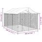 vidaXL Perrera exterior con techo acero galvanizado plata 3x4,5x2,5 m