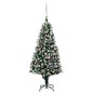 vidaXL Árbol de Navidad helado con luces, bolas y piñas 150 cm vidaXL Árbol de Navidad helado con luces, bolas y piñas 150 cm