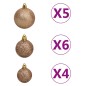 vidaXL Árbol de Navidad helado con luces, bolas y piñas 150 cm vidaXL Árbol de Navidad helado con luces, bolas y piñas 150 cm